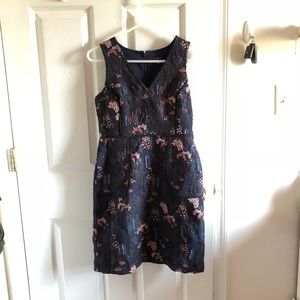 Ann Taylor night garden floral dress 2 petite
